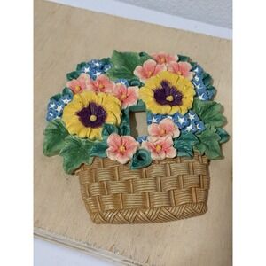 Avon Light Switch Plate Cover Adorable Basket With Floral Colored Design
